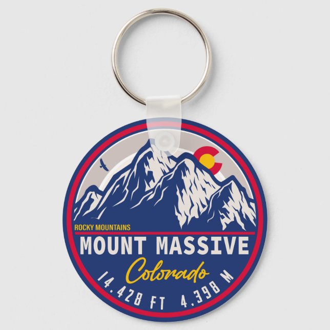 Mount Massive Colorado - 14ers fourteener hiking Key Ring (Front)