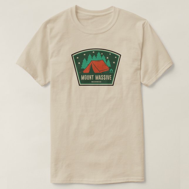 Mount Massive Wilderness Colorado Camping T-Shirt (Design Front)