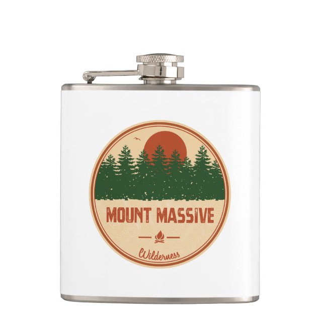 Mount Massive Wilderness Colorado Hip Flask (Front)