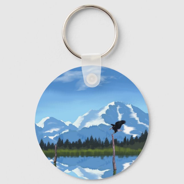 Mount McKinley Alaska Key Ring (Front)