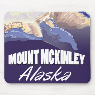 Mount McKinley vintage travel poster Mouse Pad