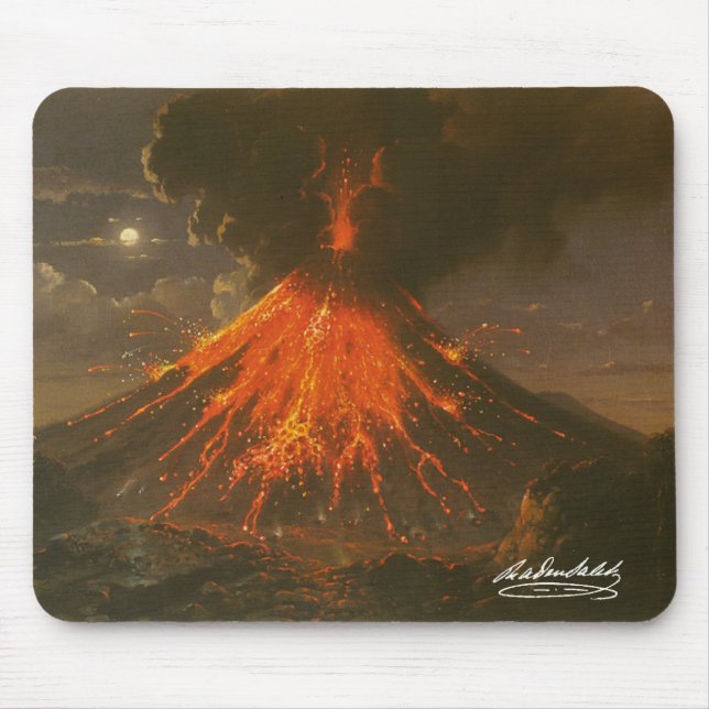 "Mount Merapi on Java"Raden Saleh® Muismat Mouse Pad (Front)