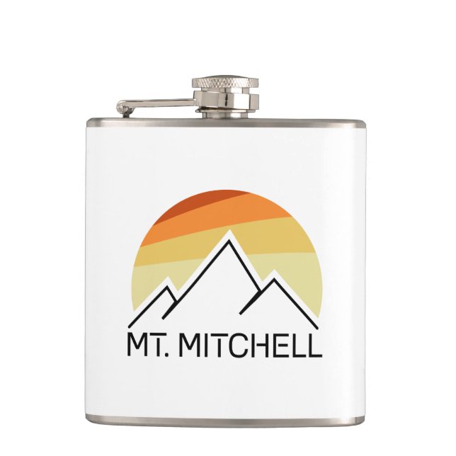 Mount Mitchell Retro Hip Flask (Front)
