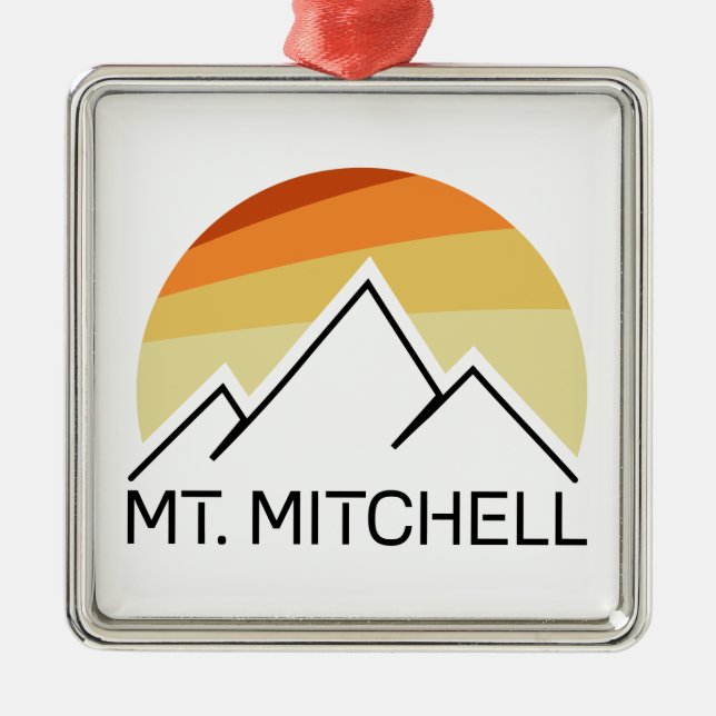 Mount Mitchell Retro Metal Tree Decoration (Front)