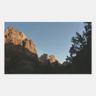 Mount Moroni and Jacob's Peak at Zion Rectangular Sticker