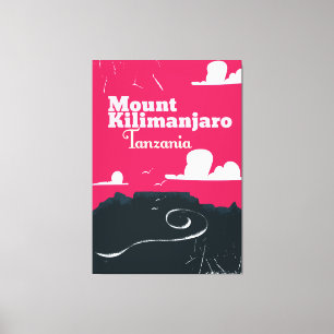 Mount Mount kilimanjaro vintage cartoon poster Canvas Print