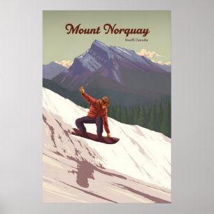 Mount Norquay Banff Canada Snowboarding Travel Poster