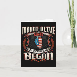 Mount Olive Illinois Usa Flag 4th Of July Card
