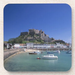 Mount Orgueil Castle and harbour, Gorey, Jersey Coaster