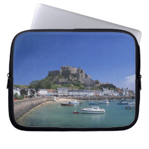 Mount Orgueil Castle and harbour, Gorey, Jersey Laptop Sleeve