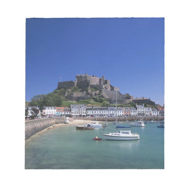 Mount Orgueil Castle and harbour, Gorey, Jersey Notepad (Front)
