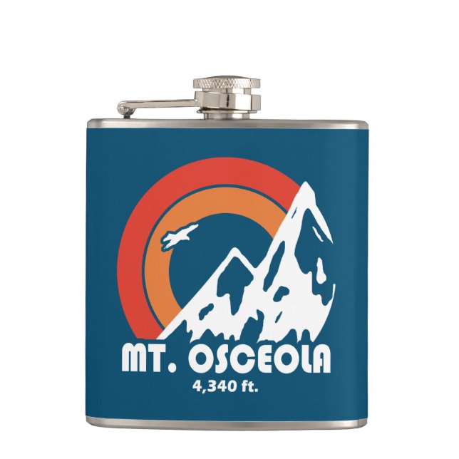 Mount Osceola New Hampshire Sun Eagle Hip Flask (Front)