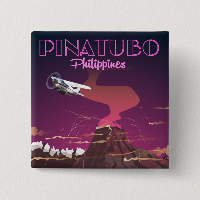 Mount Pinatubo, Philippines 15 Cm Square Badge (Front)