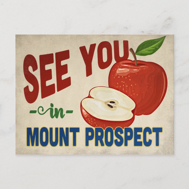 Mount Prospect Illinois Apple - Vintage Travel Postcard (Front)