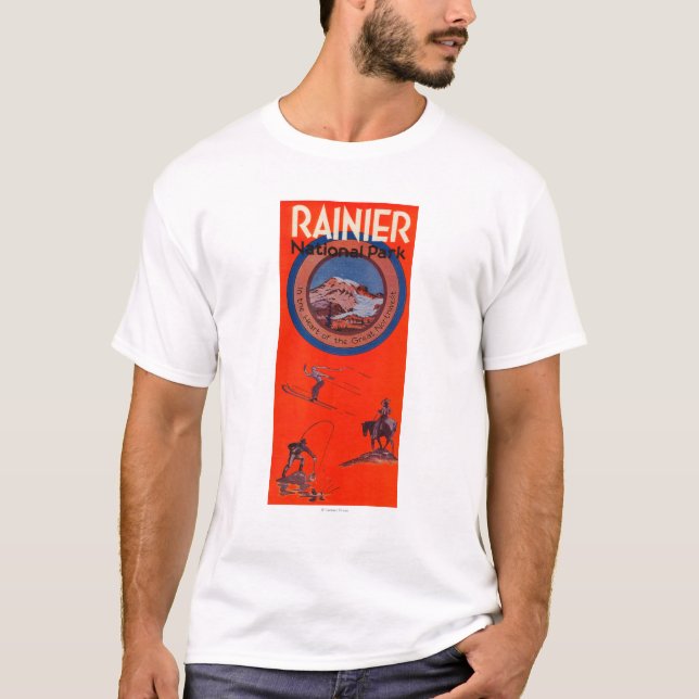 Mount Rainier Advertising Poster T-Shirt (Front)