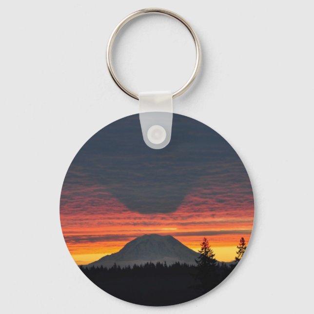Mount Rainier and it's Shadow Key Ring (Front)