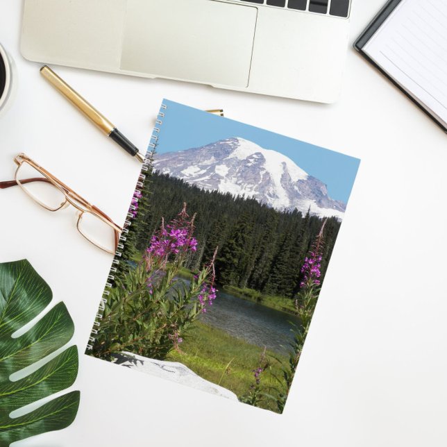Mount Rainier and Wildflowers Landscape Notebook (In Situ)
