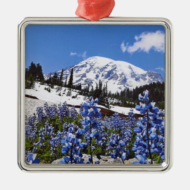 Mount Rainier at Paradise Point Metal Tree Decoration (Front)