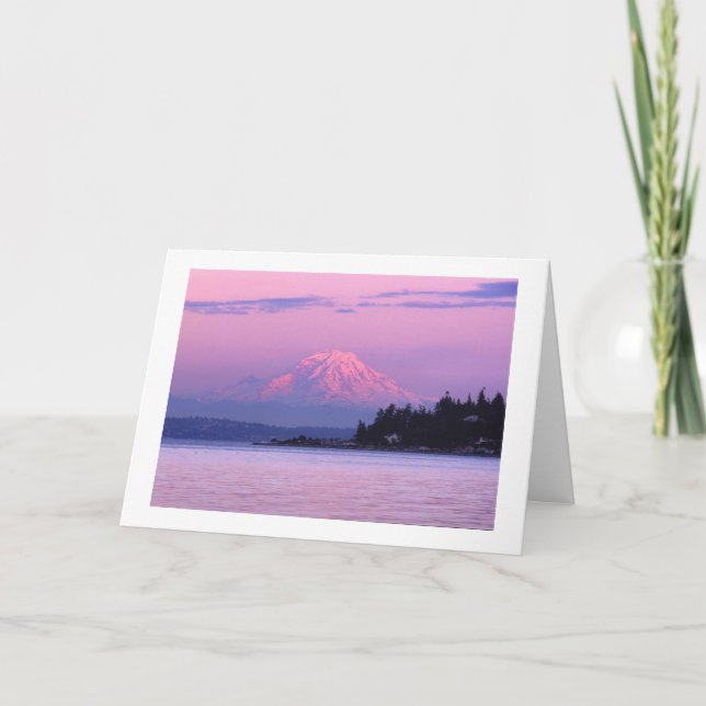 Mount Rainier at Sunset, Washington State. Card (Front)