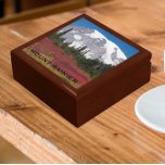 Mount Rainier Autumn Landscape Gift Box<br><div class="desc">Store trinkets,  jewellery and other small keepsakes in this wooden gift box with ceramic tile that features scenic photo image of a magnificent view of Mount Rainier bathed in autumn colours in the national park. Select your gift box size and colour.</div>