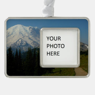 Mount Rainier from the Sourdough Ridge Trail Silver Plated Framed Ornament