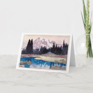 Mount Rainier, Hiroshi Yoshida, Woodcut Card
