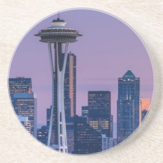 Mount Rainier in the background. Coaster (Front)