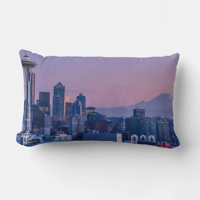 Mount Rainier in the background. Lumbar Cushion (Front)