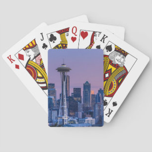 Mount Rainier in the background. Playing Cards