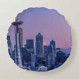 Mount Rainier in the background. Round Cushion