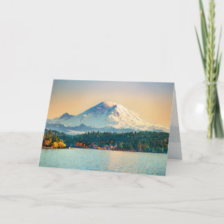 Mount Rainier Lake Washington All Occasion Blank Holiday Card