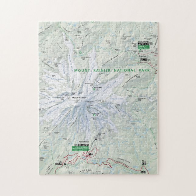 Mount Rainier map puzzle (Vertical)