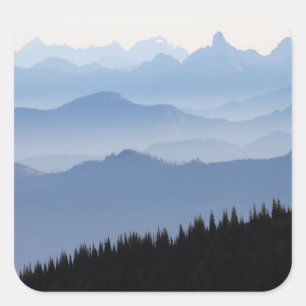 Mount Rainier National Park   Cascade Mountains Square Sticker