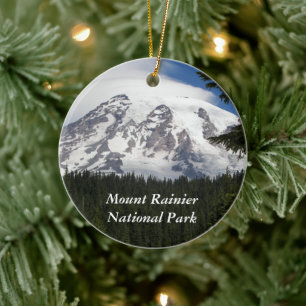 Mount Rainier National Park Ceramic Tree Decoration