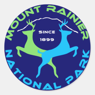 Mount Rainier National Park Classic Round Sticker
