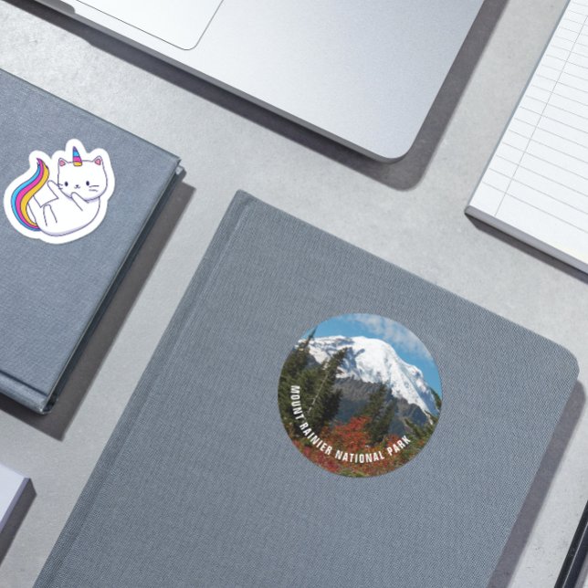 Mount Rainier National Park Classic Round Sticker (In Situ Book)