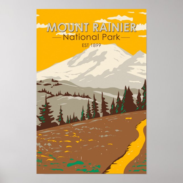 Mount Rainier National Park Cowlitz Divide  Poster (Front)