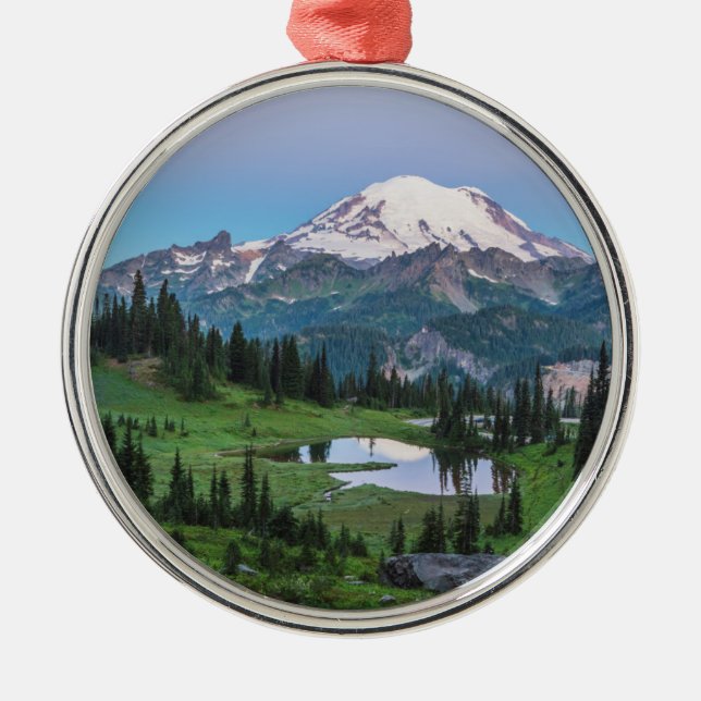 Mount Rainier National Park Metal Tree Decoration (Front)