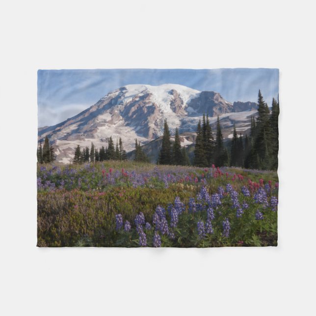 Mount Rainier National Park, Mount Rainier 3 Fleece Blanket (Front (Horizontal))