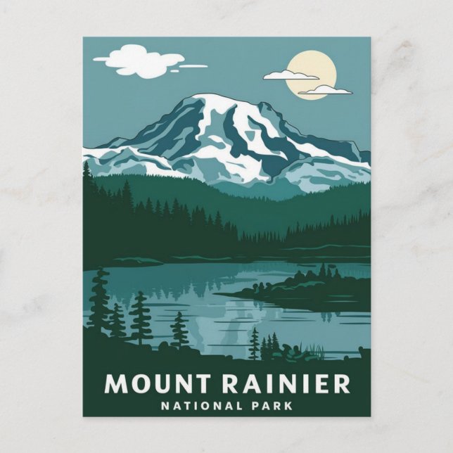 Mount Rainier National Park Postcard (Front)