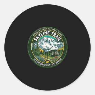 Mount rainier national park skyline trail vintage classic round sticker
