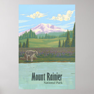 Mount Rainier National Park Travel Poster