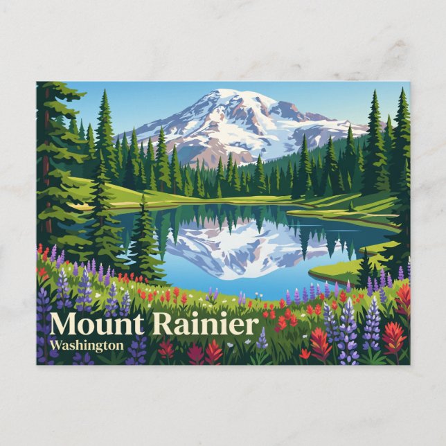 Mount Rainier National Park USA Postcard (Front)