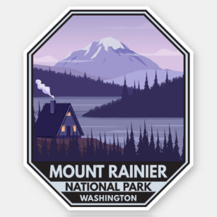 Mount Rainier National Park Washington Cabin Retro