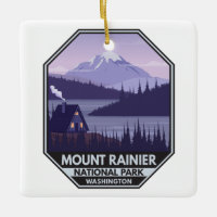 Mount Rainier National Park Washington Cabin Retro