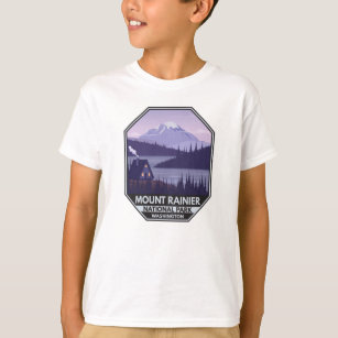 Mount Rainier National Park Washington Cabin Retro T-Shirt