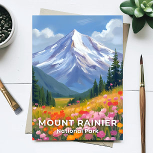 Mount Rainier National Park   Washington Travel Postcard