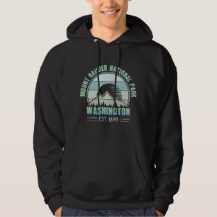 Mount Rainier National Park Washington USA Retro Hoodie