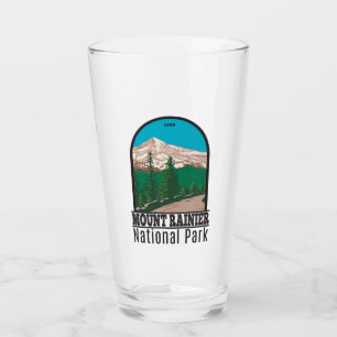 Mount Rainier National Park Washington Vintage Glass