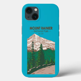 Mount Rainier National Park Washington Vintage iPhone 13 Case
